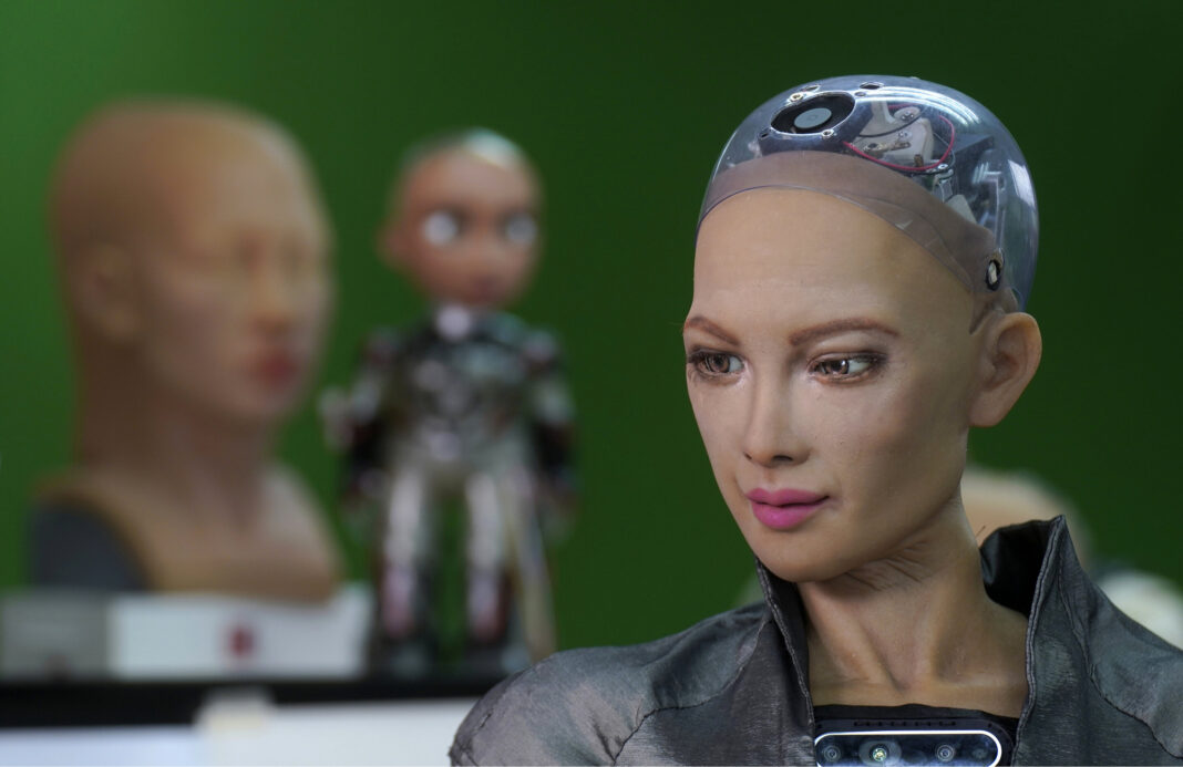 Famous robot artist/singer expresses appreciation for human entourage