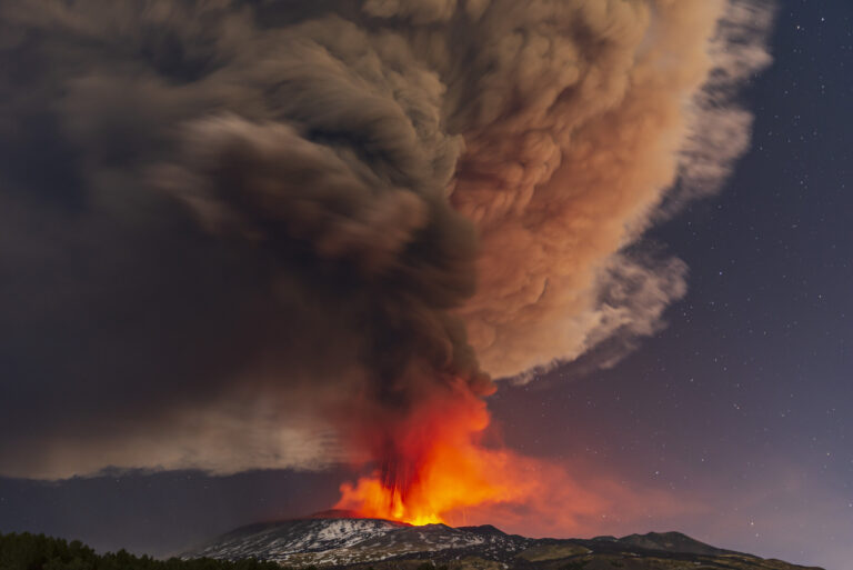 Eruption sparks lightning storm above Mount Etna