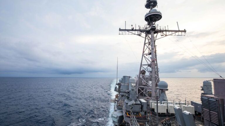U.S. warships sail through Taiwan Strait