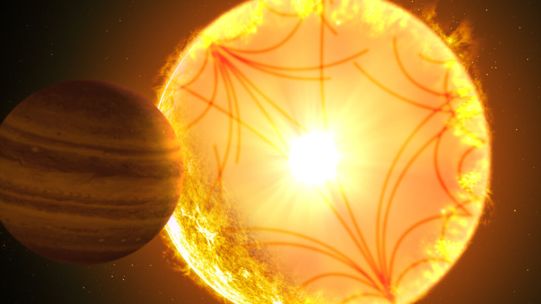 Planet found spiralling to its doom around aging star