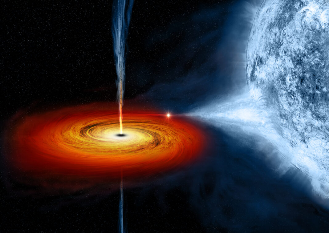 Black hole appears to be steadily devouring star