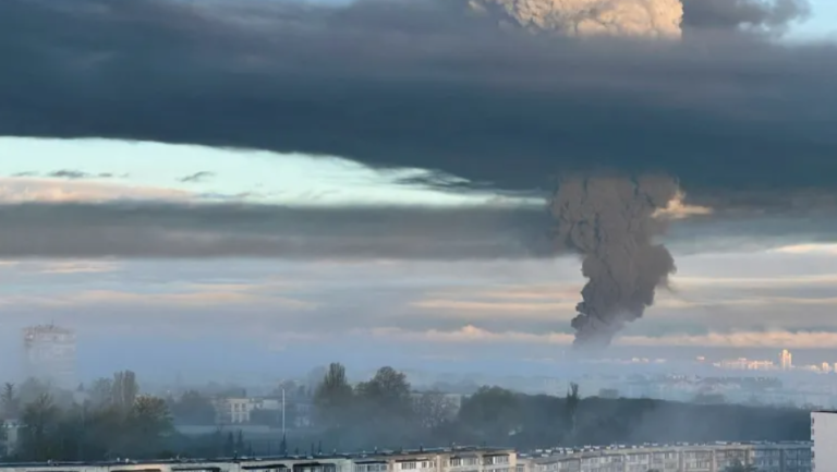 Crimea fuel-tank blaze likely drone attack, says Moscow official