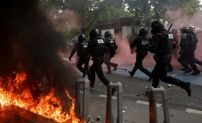 More than 100 police hurt in French May Day demonstrations