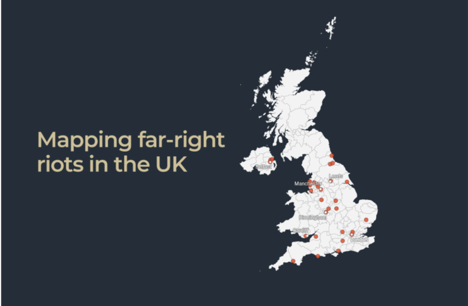 Mapping far-right riots in the UK