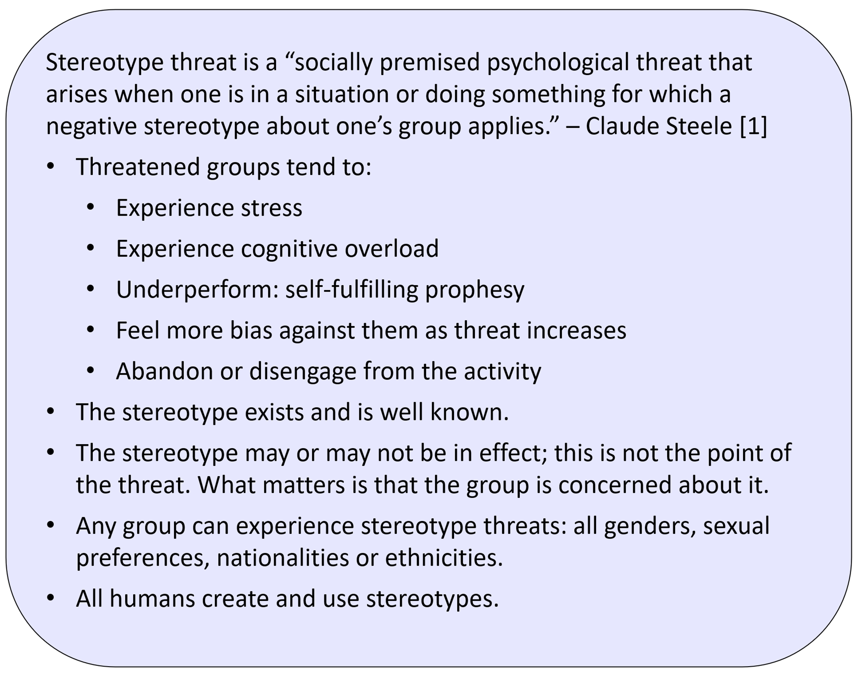 Overcoming stereotype threat and self-fulfilling prophesy