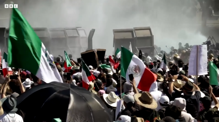 Clashes erupt as thousands protest against government in Mexico